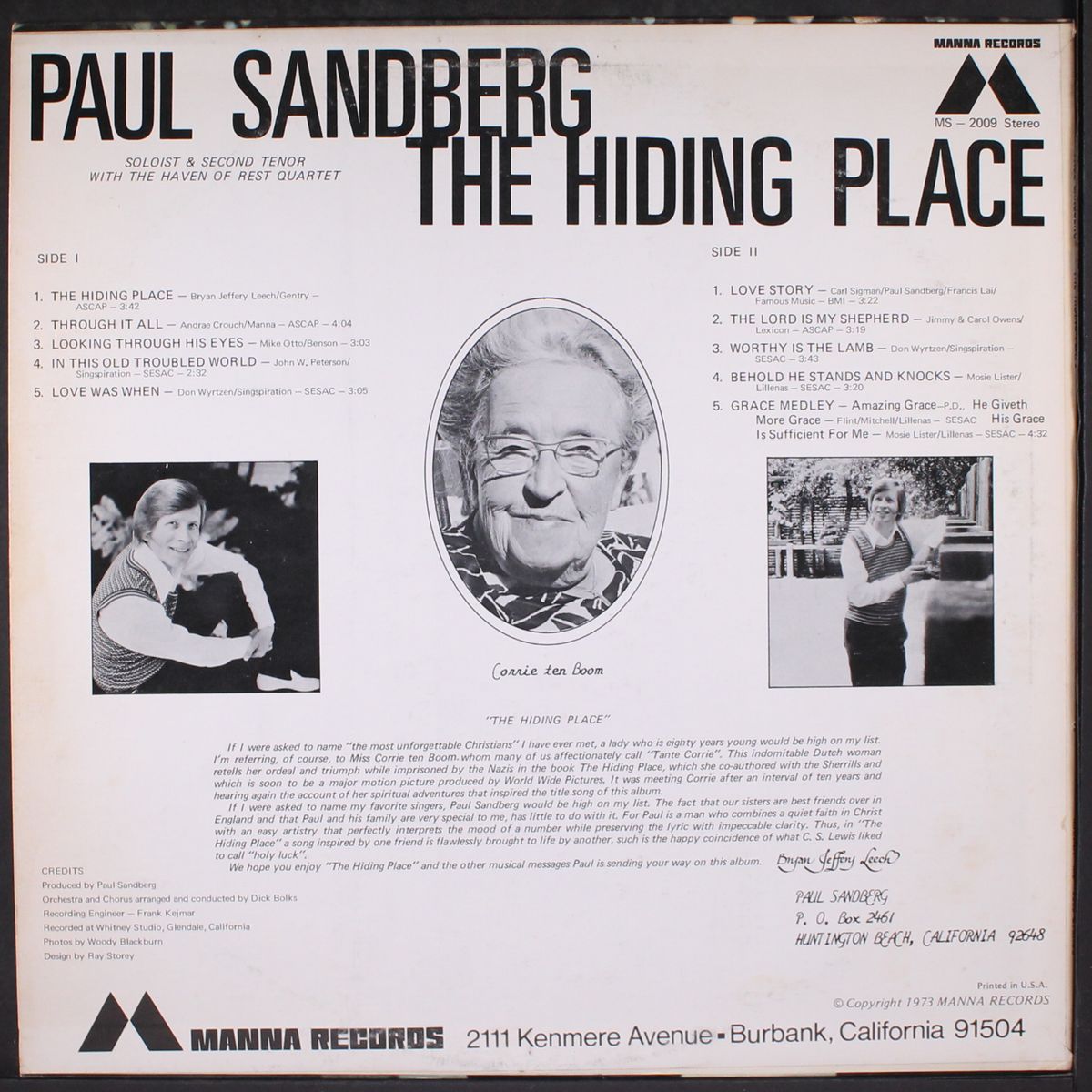the hiding place by PAUL SANDBERG