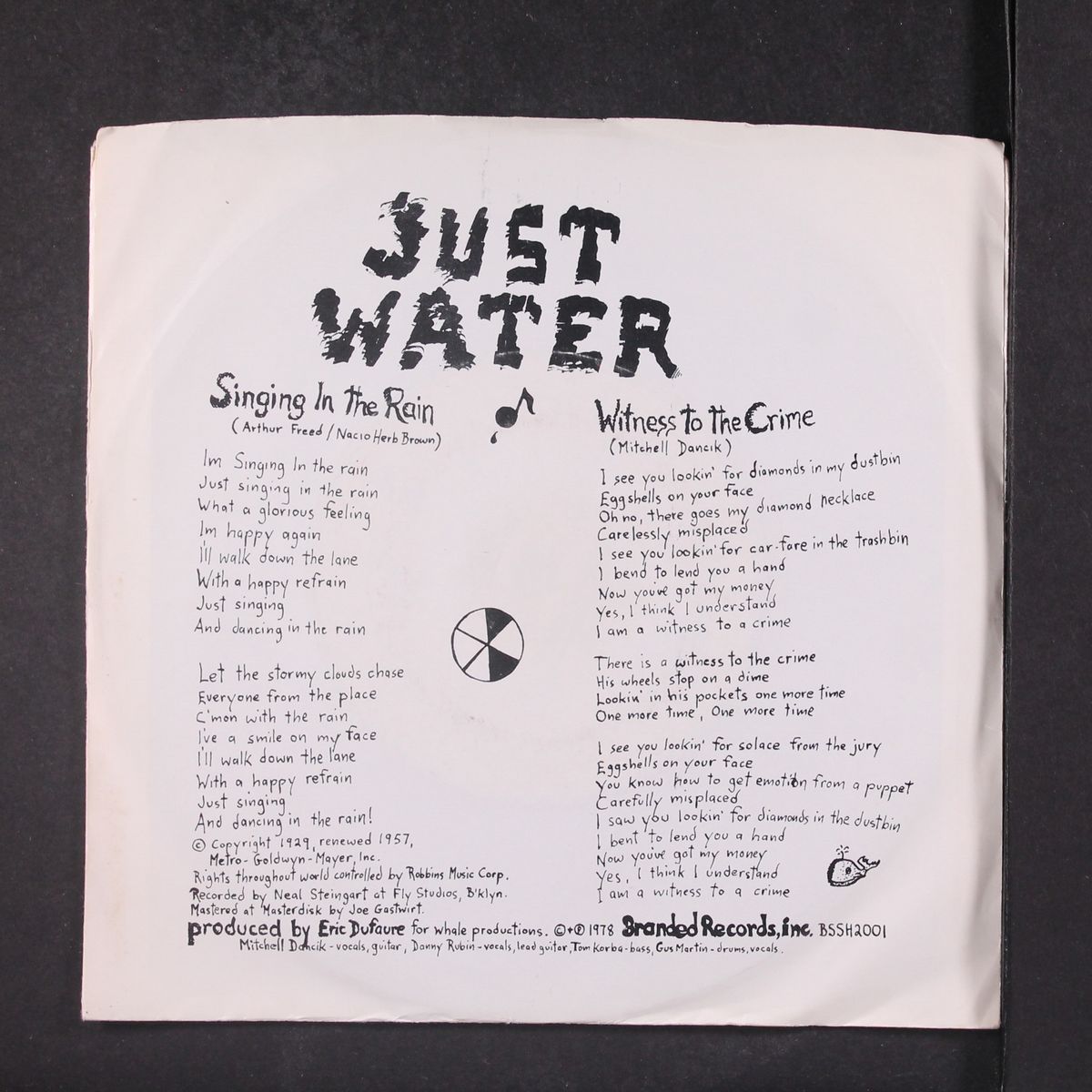 singing in the rain / witness to the crime by JUST WATER