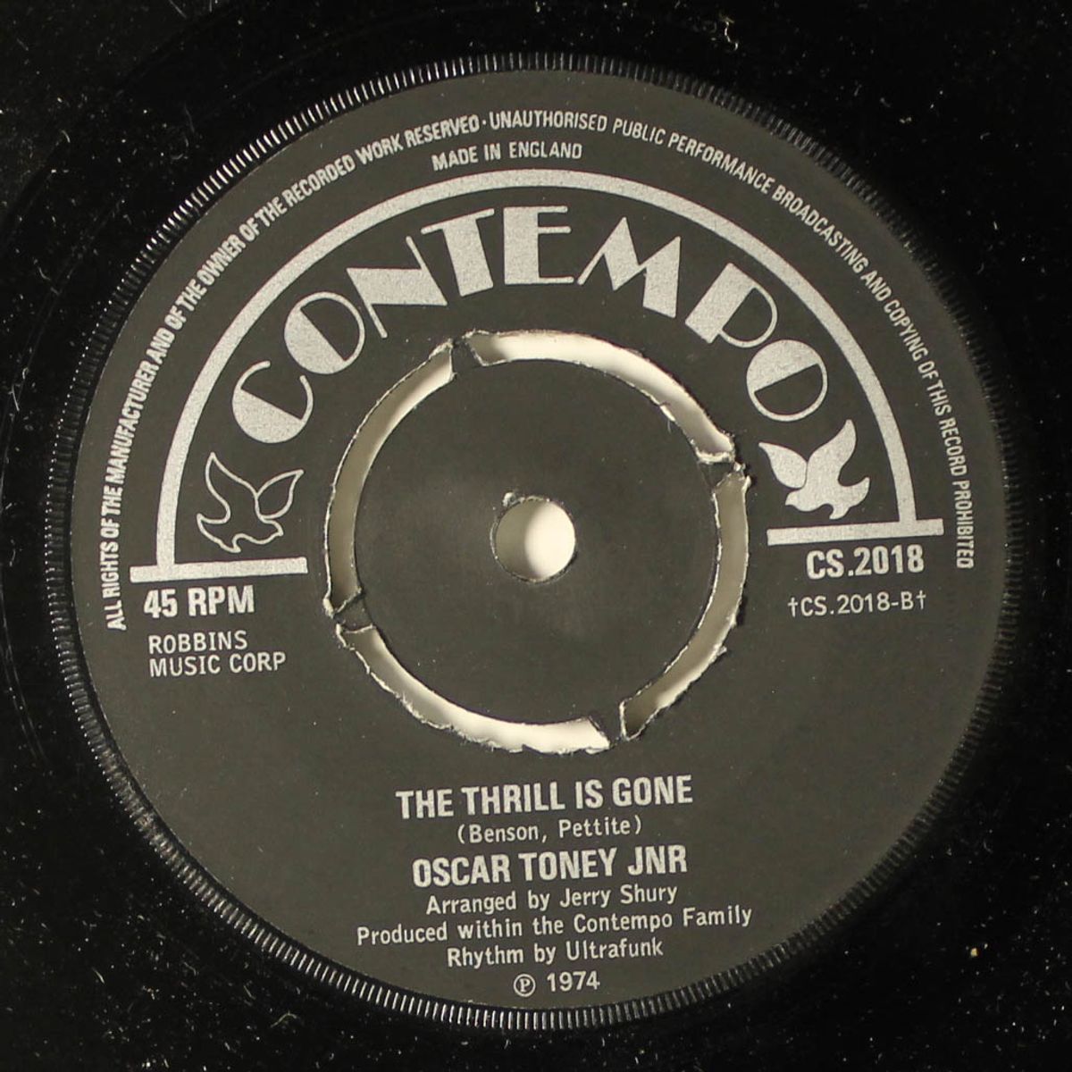my girl / the thrill is gone by OSCAR TONEY, JR.
