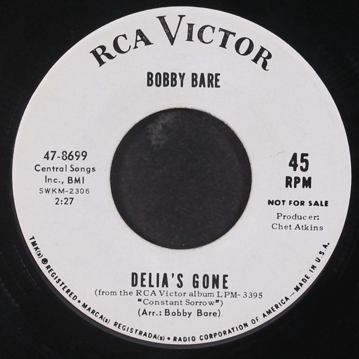 talk me some sense / delia's gone by BOBBY BARE