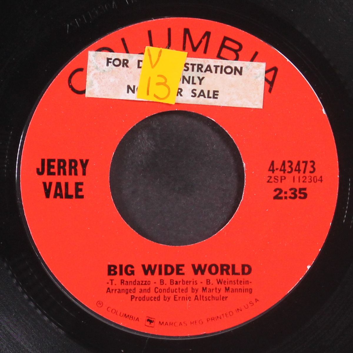 big wide world / ashamed by JERRY VALE