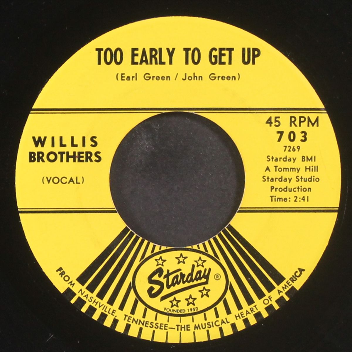too early to get up / blazing smokestack by WILLIS BROTHERS