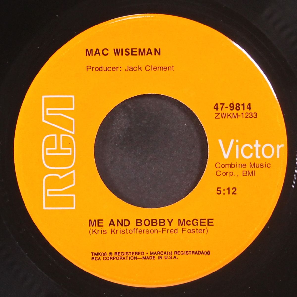 ring of fire / me and bobby mcgee by MAC WISEMAN