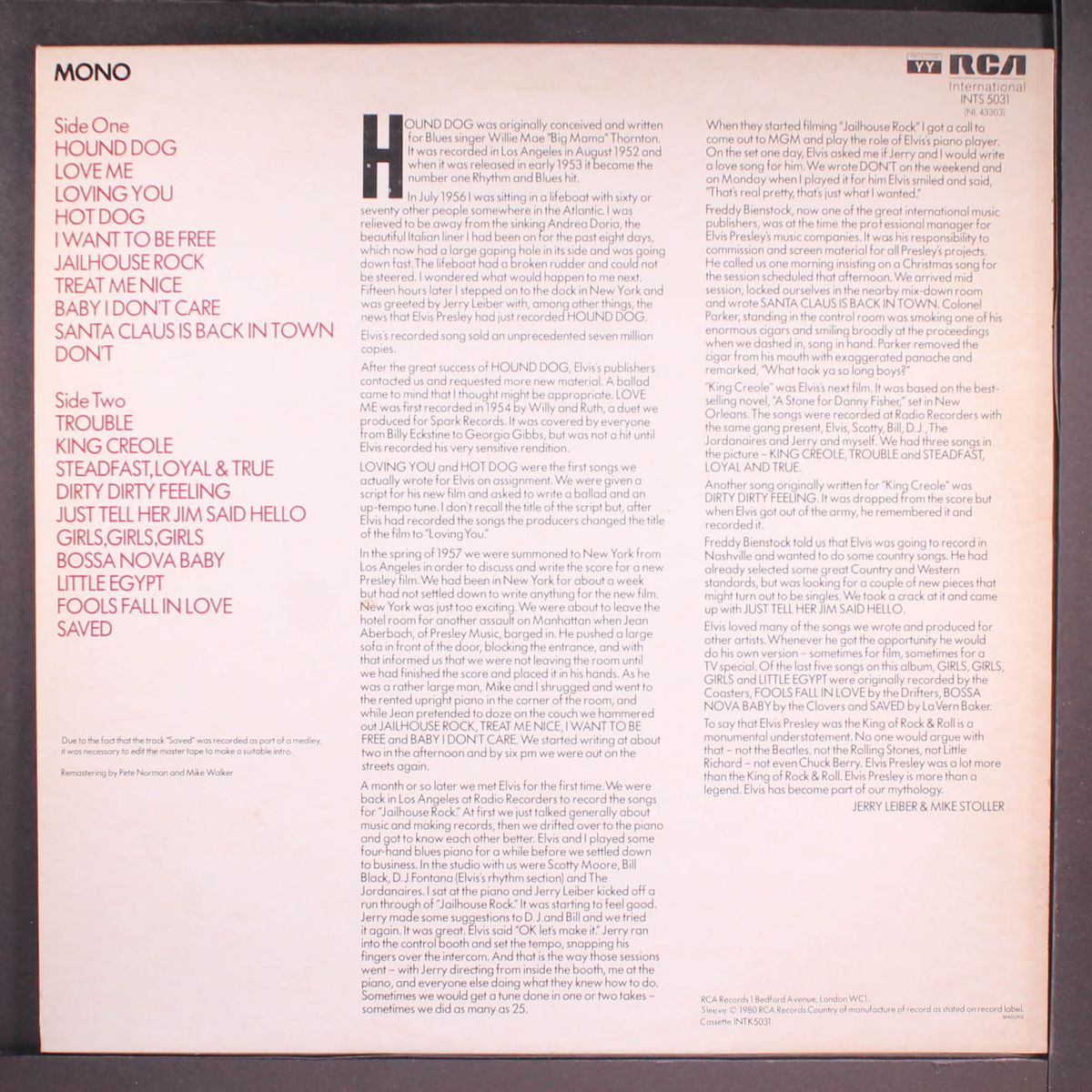 sings leiber & stoller by ELVIS PRESLEY