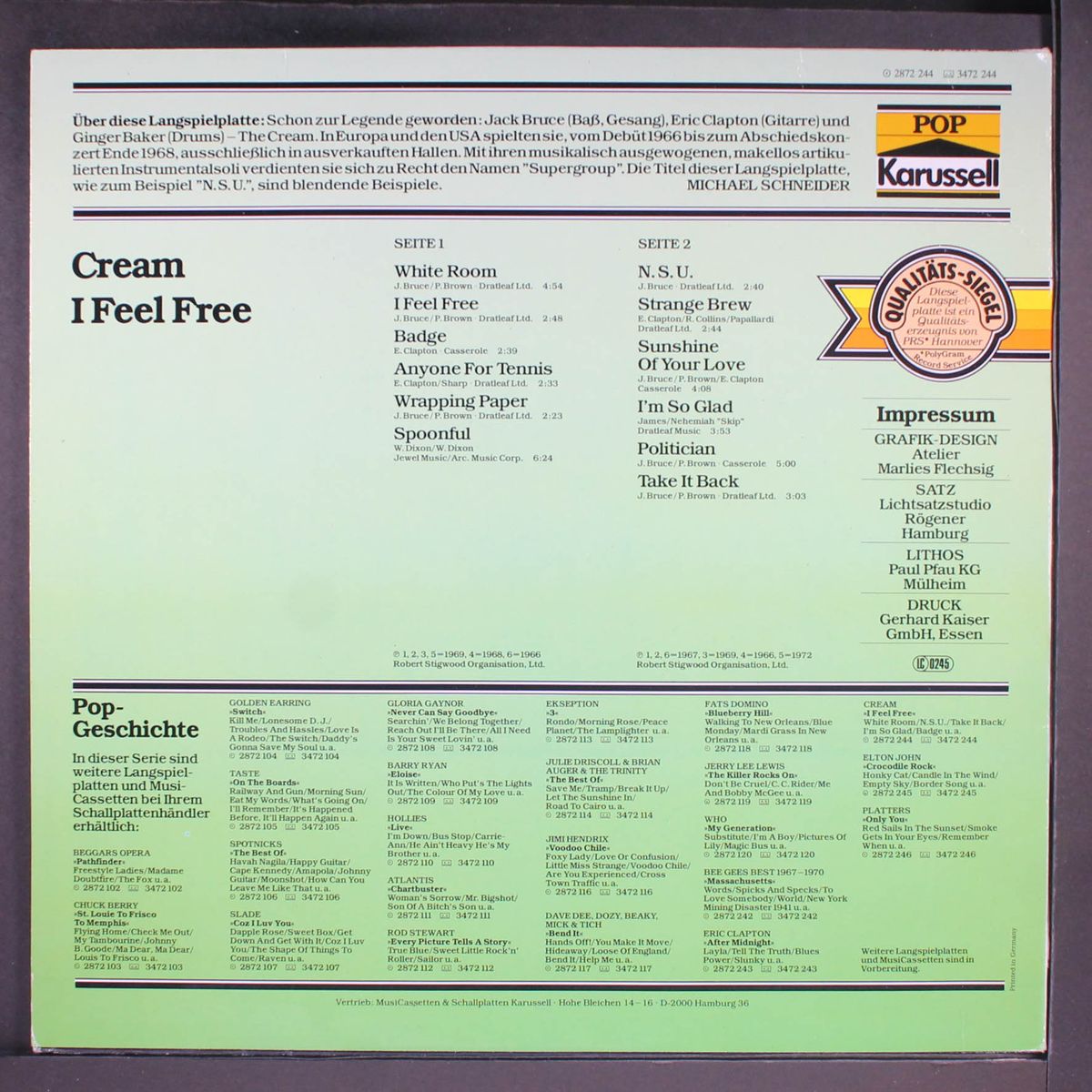 i feel free by CREAM