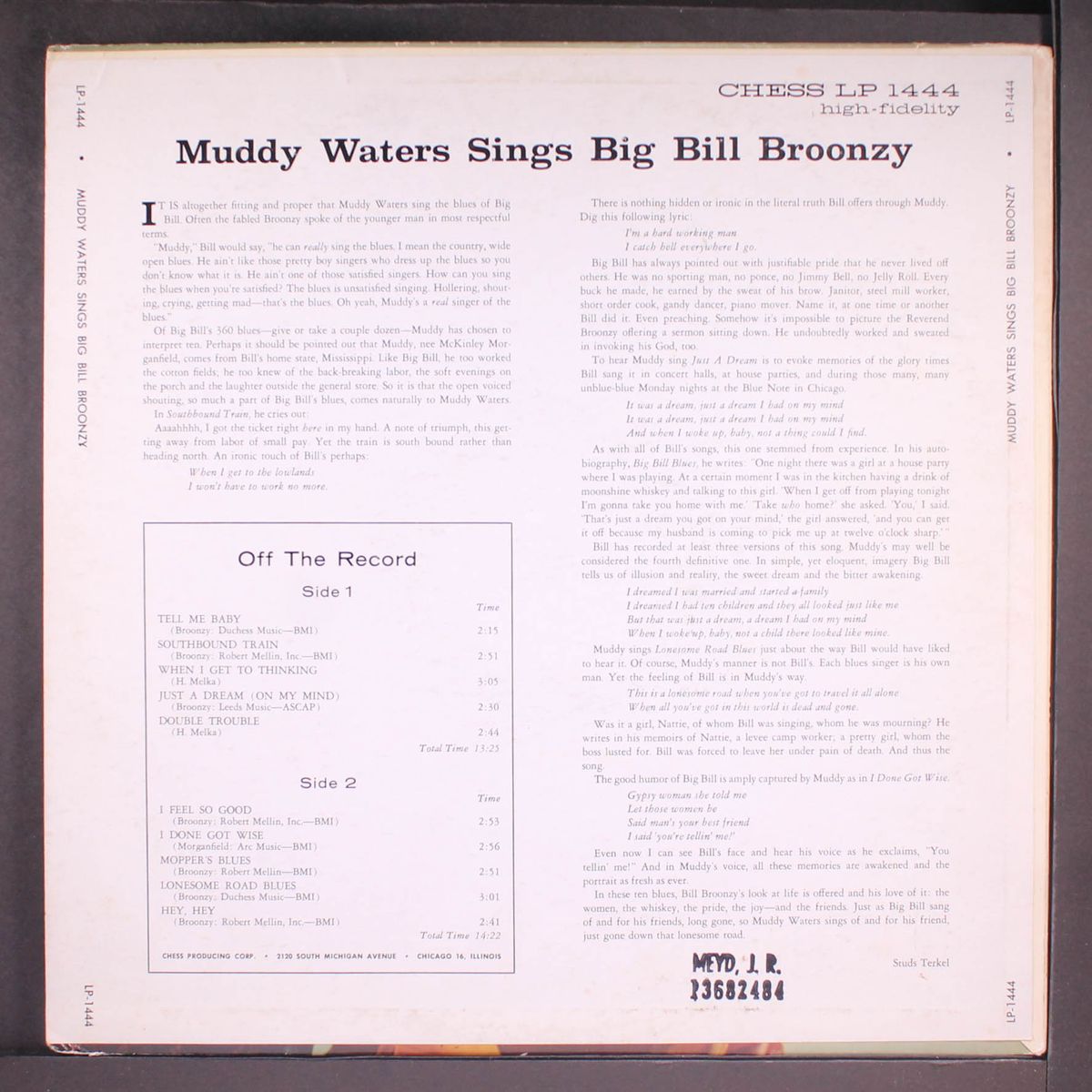 muddy waters sings big bill by MUDDY WATERS