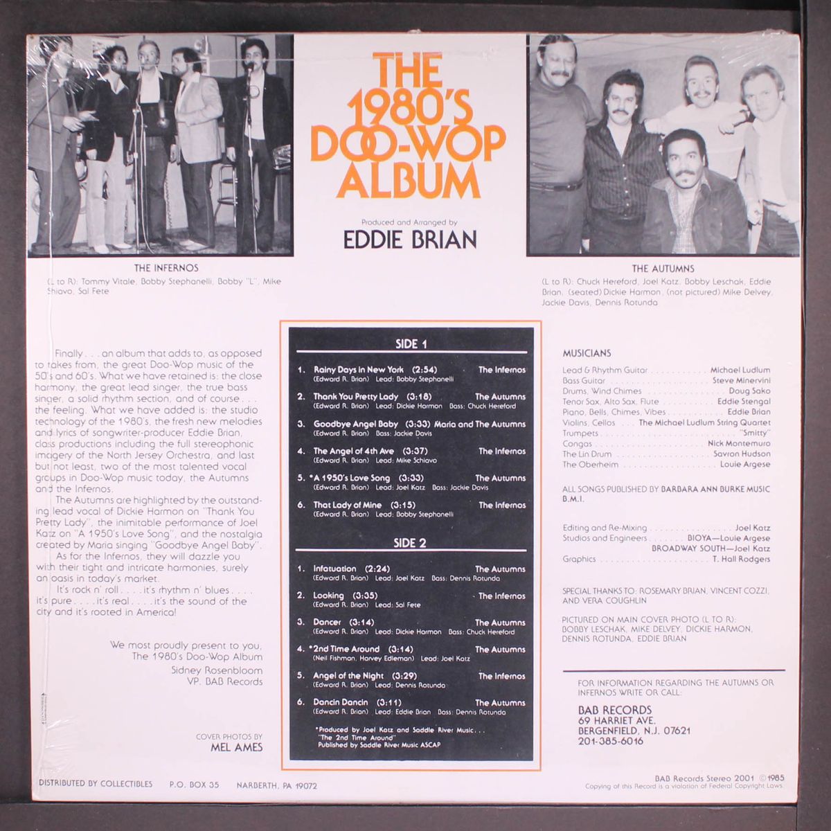 the 1980's doo-wop album by AUTUMNS / INFERNOS