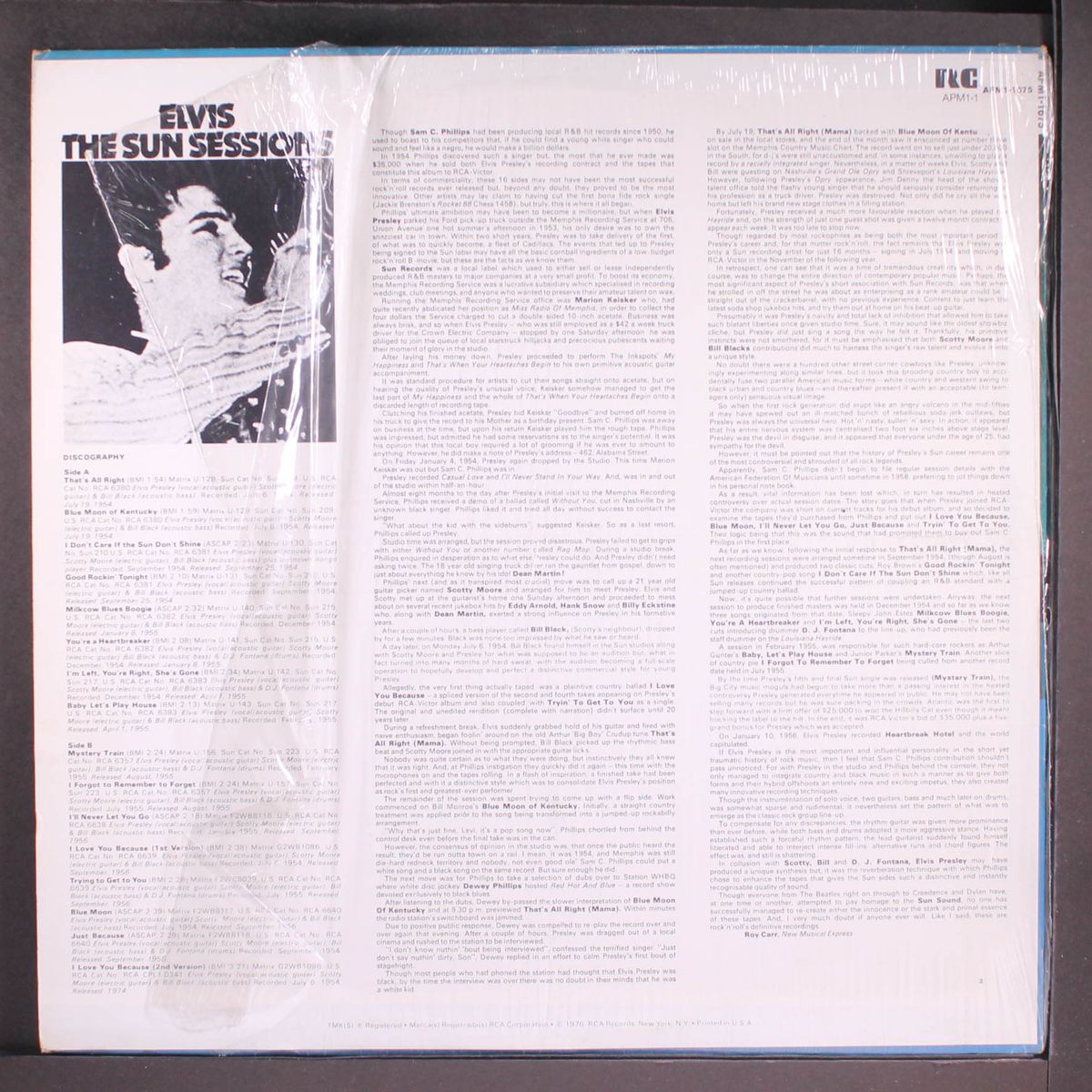 the sun sessions by ELVIS PRESLEY