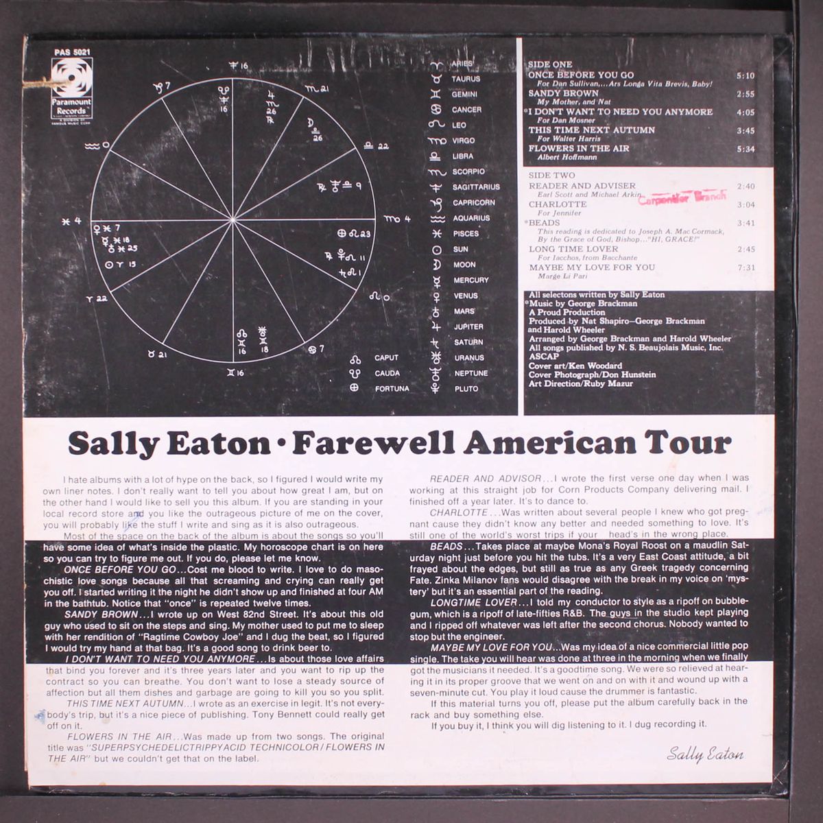 farewell american tour by SALLY EATON
