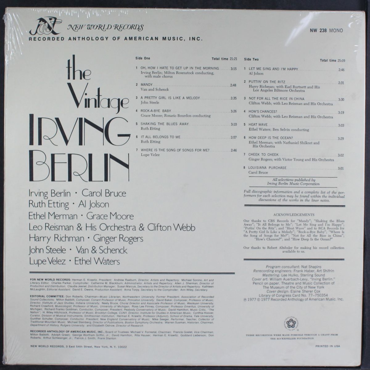 the vintage irving berlin by VARIOUS