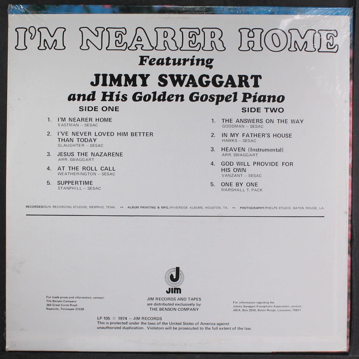 i'm nearer home by JIMMY SWAGGART