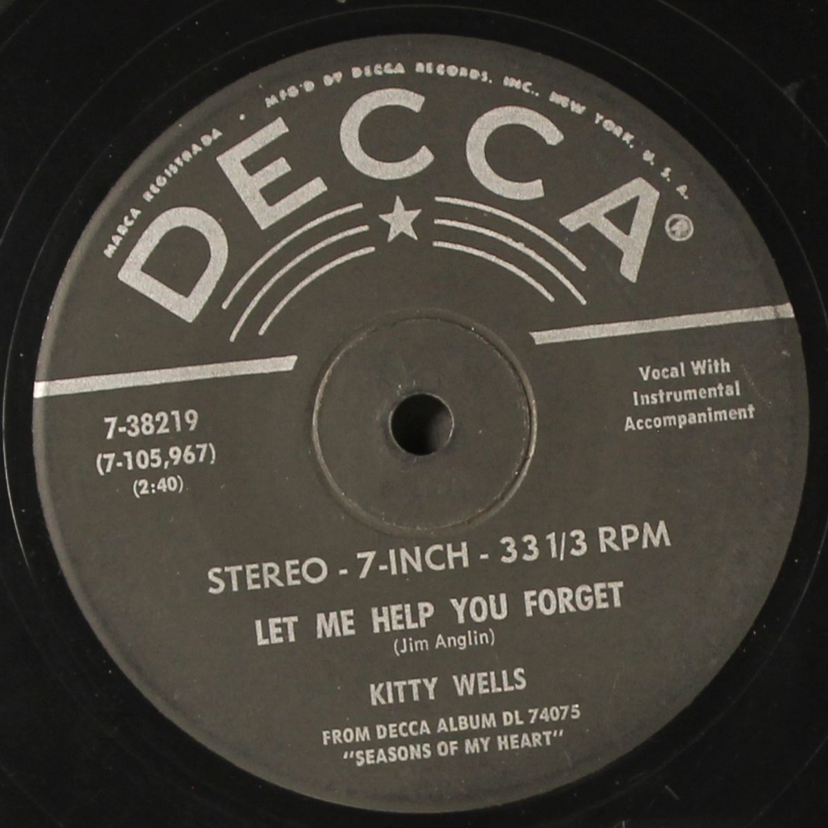 i'll be all smiles tonight / let me help you forget by KITTY WELLS