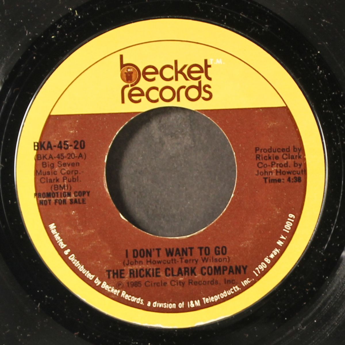 i don't want to go by RICKIE CLARK COMPANY