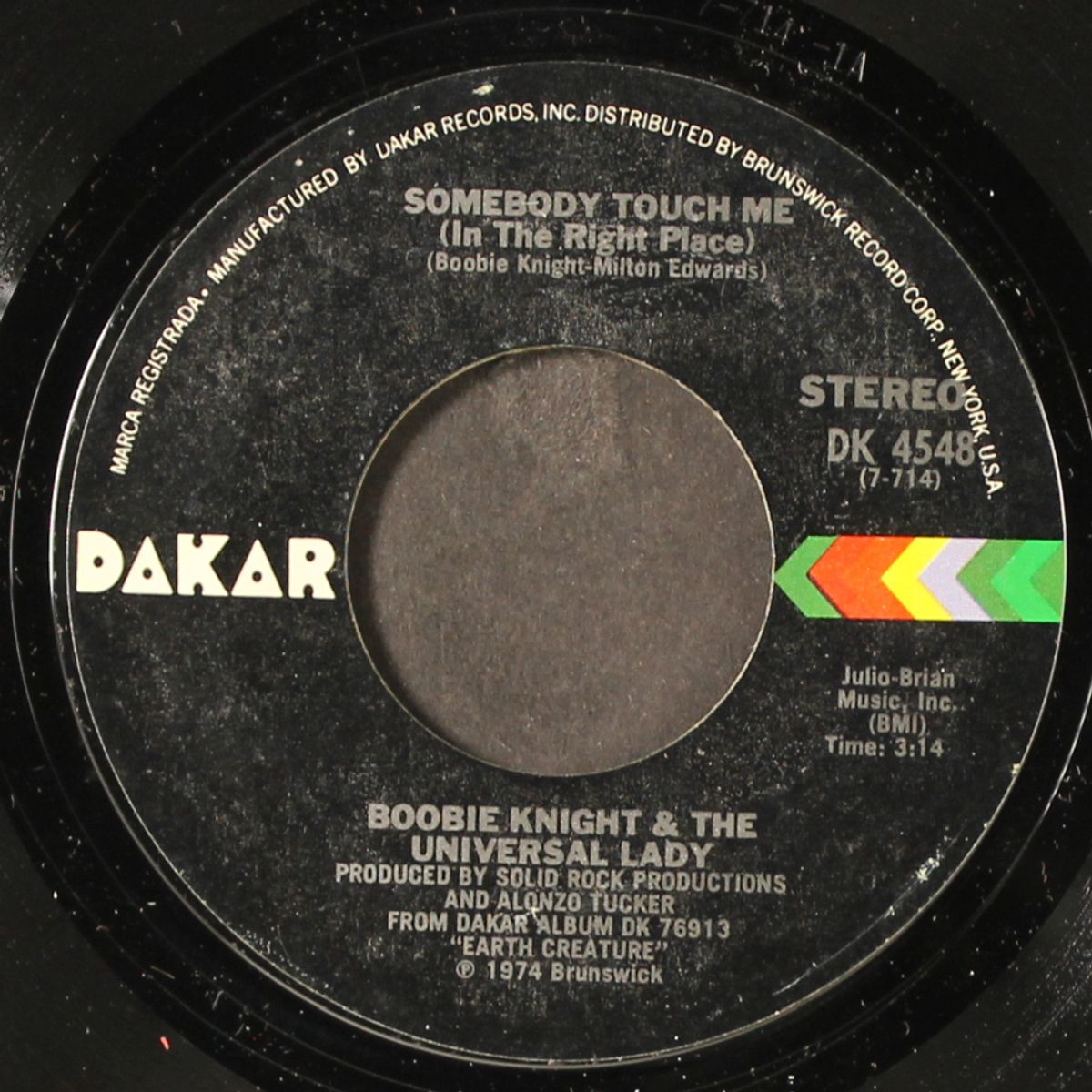somebody touch me (in the right place) / a woman will make you love by BOOBIE KNIGHT & UNIVERSAL LADY