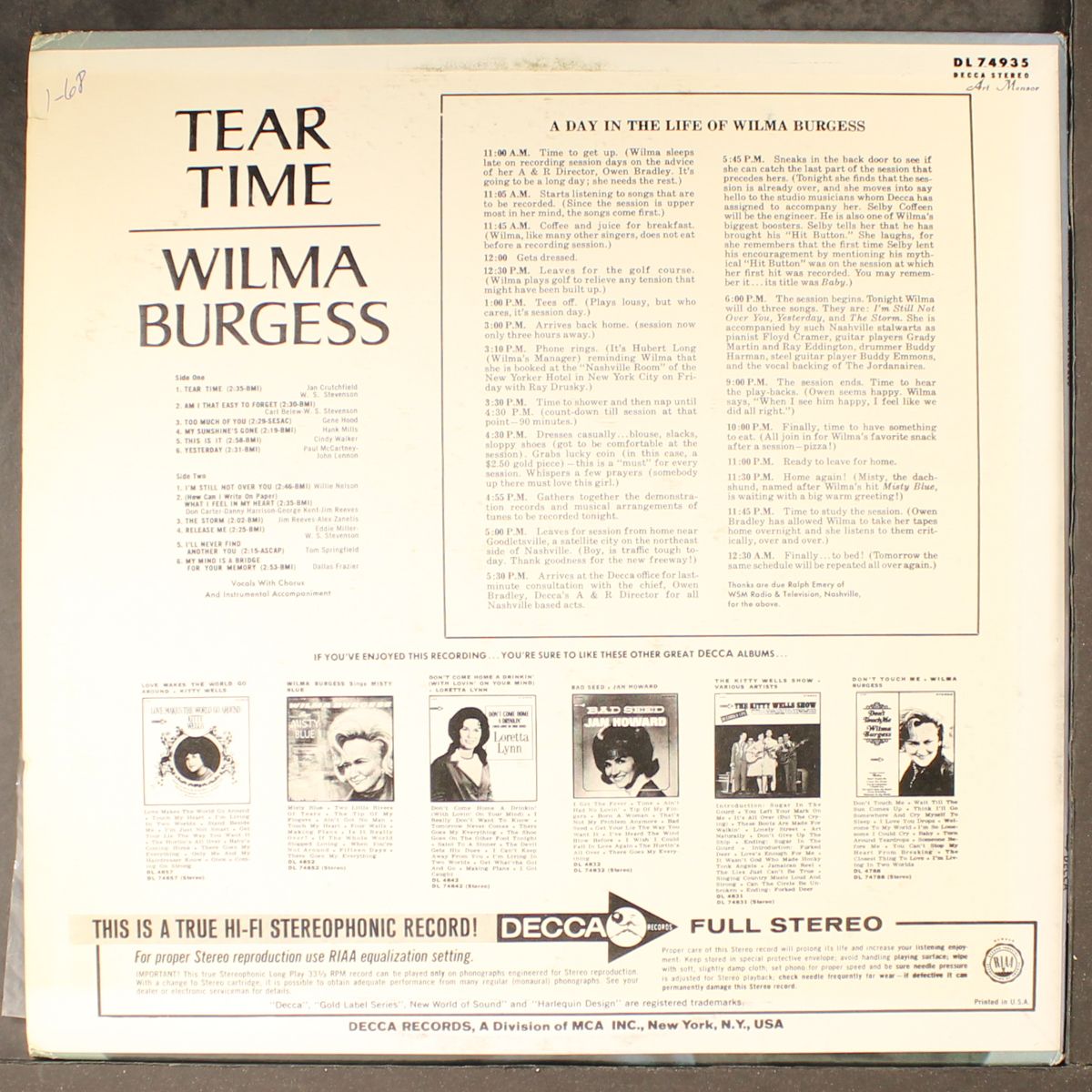 tear time by WILMA BURGESS
