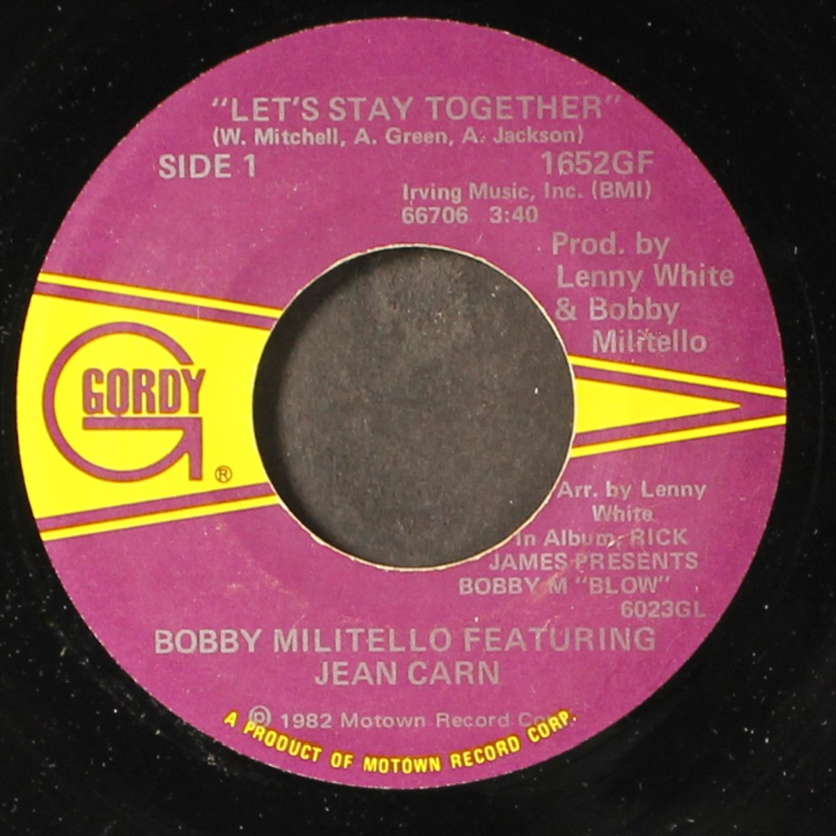 let's stay together / charlie's backbeat by BOBBY MILITELLO FEAT. JEAN CARN