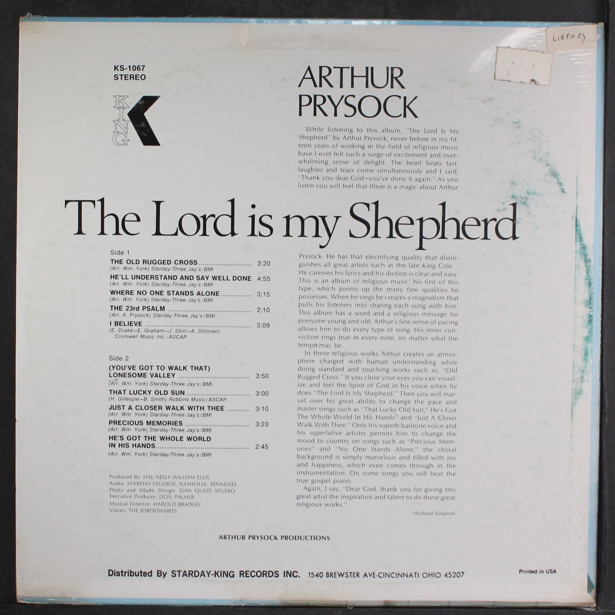 the lord is my shepherd by ARTHUR PRYSOCK