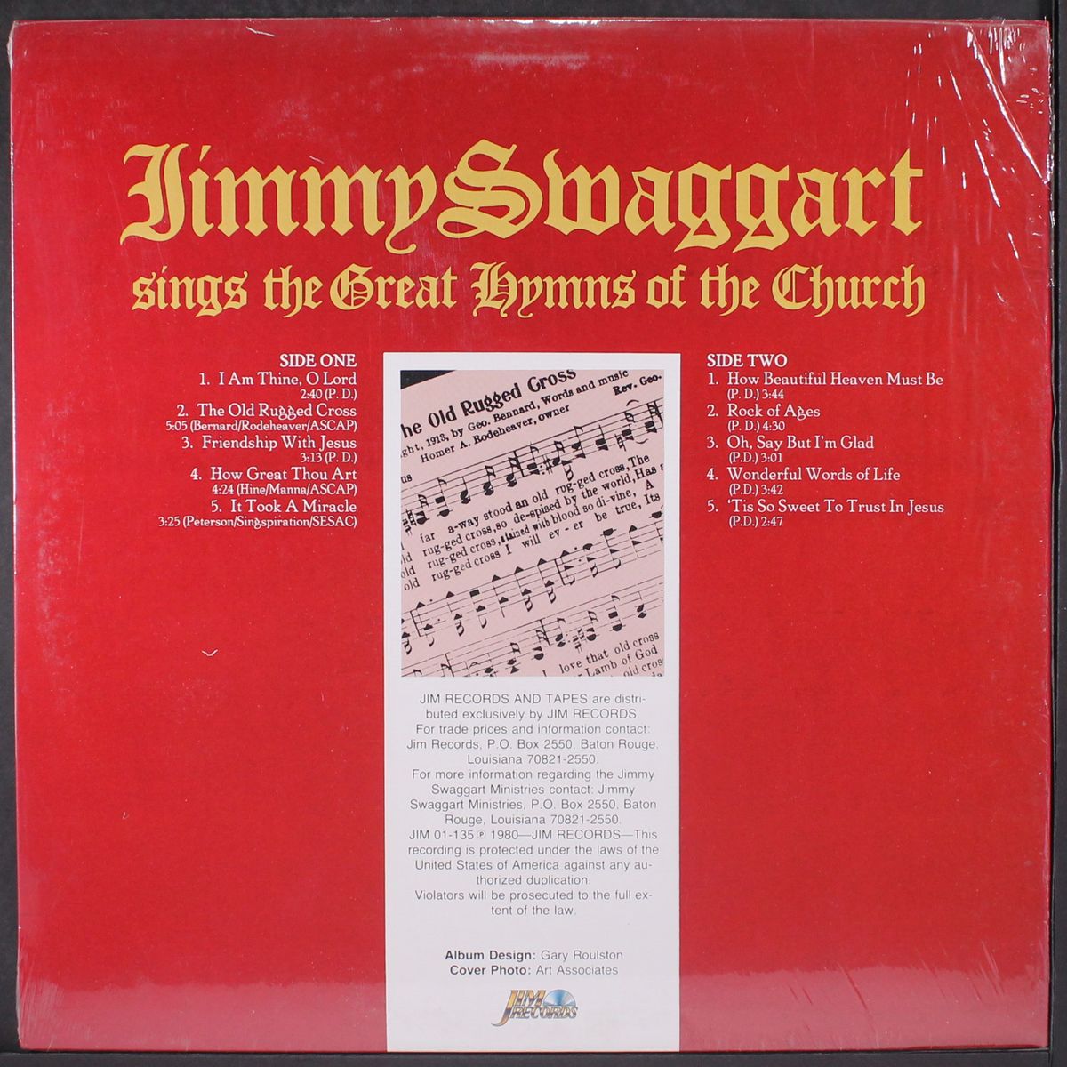 sings great hymns of the church by JIMMY SWAGGART