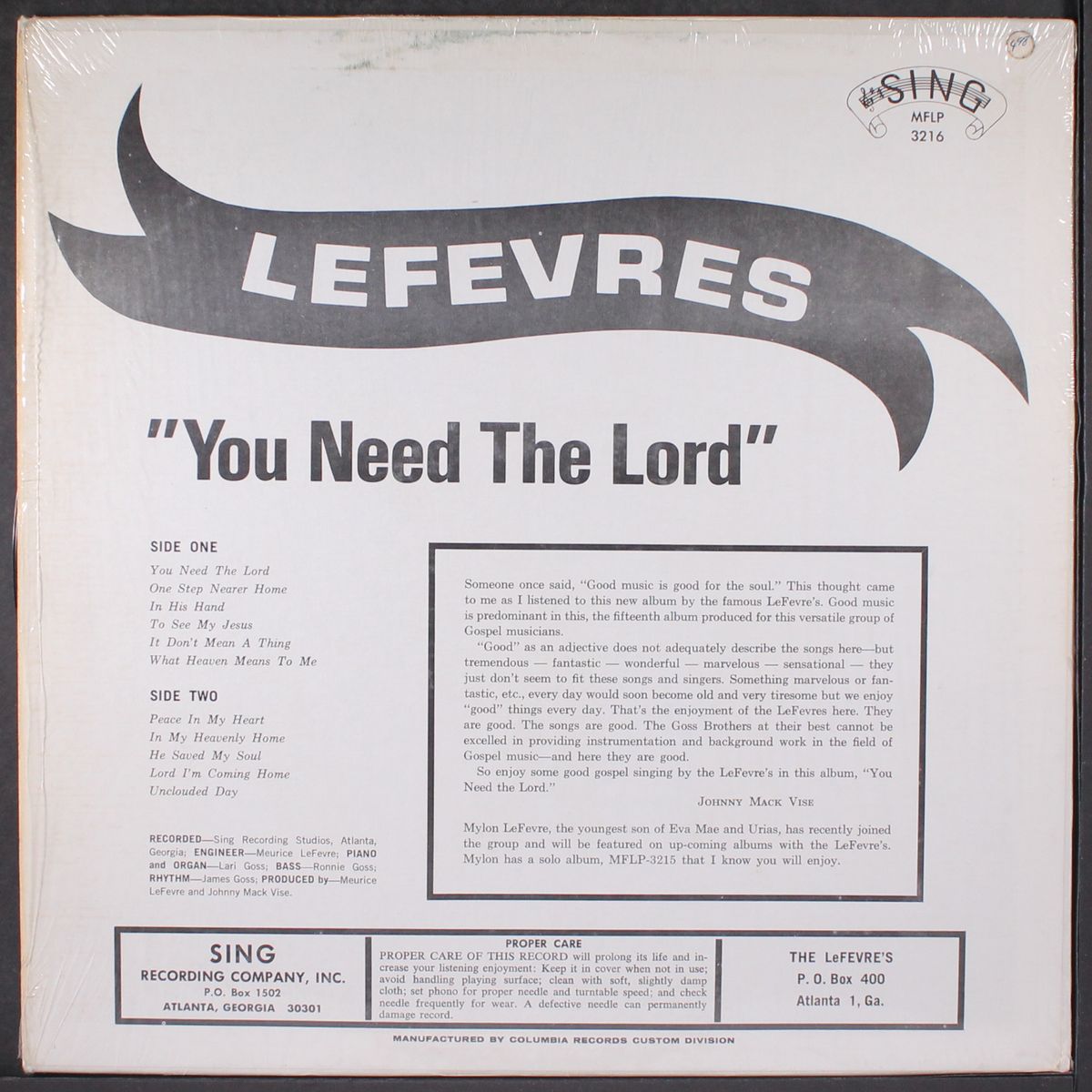 you need the lord by LEFEVRES