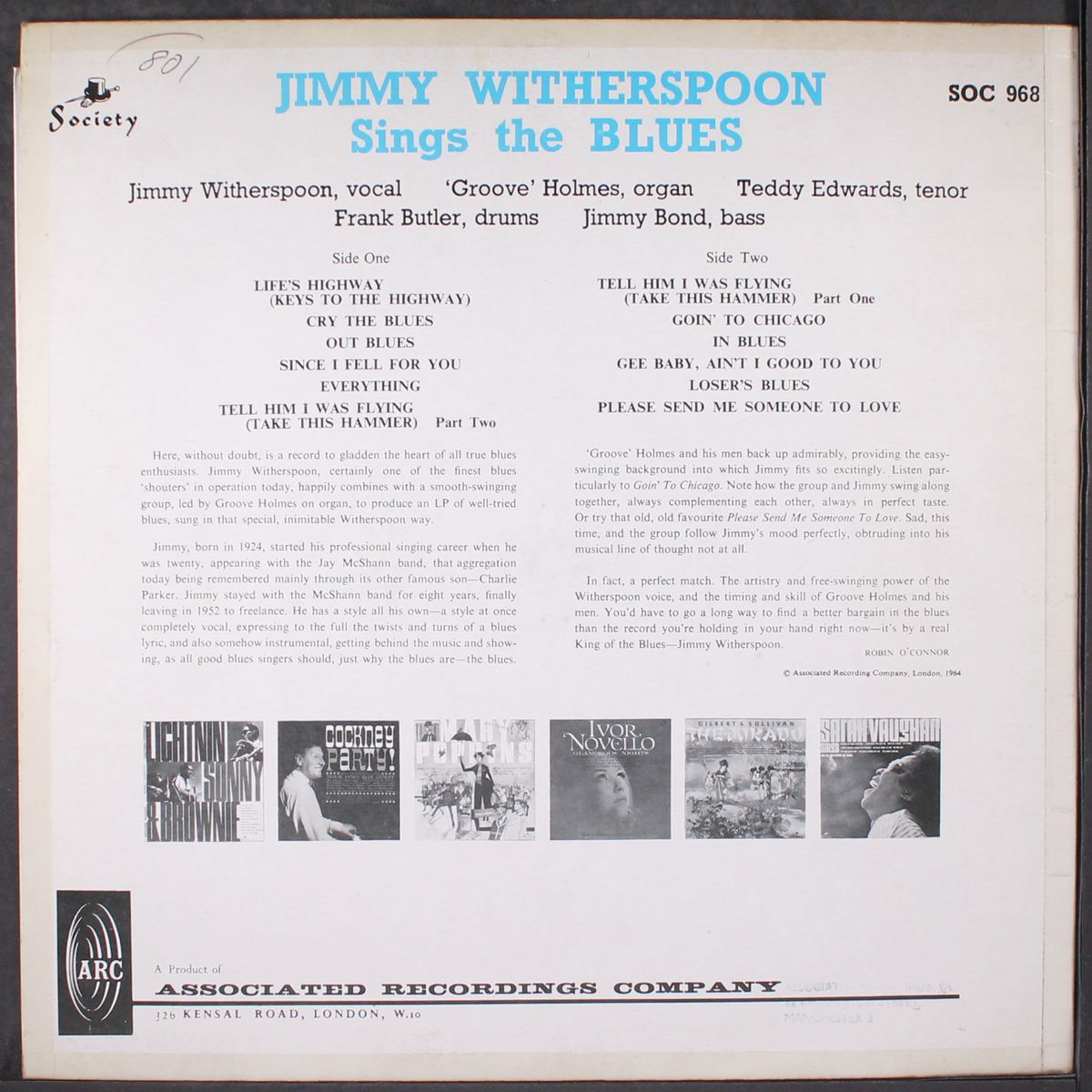 sings the blues by JIMMY WITHERSPOON
