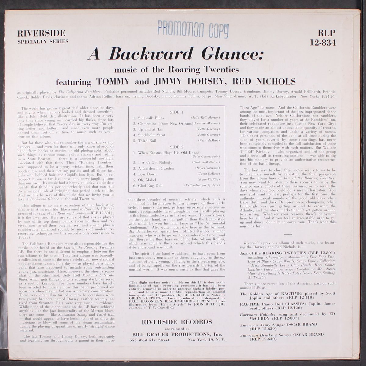 a backward glance by TOMMY & JIMMY DORSEY