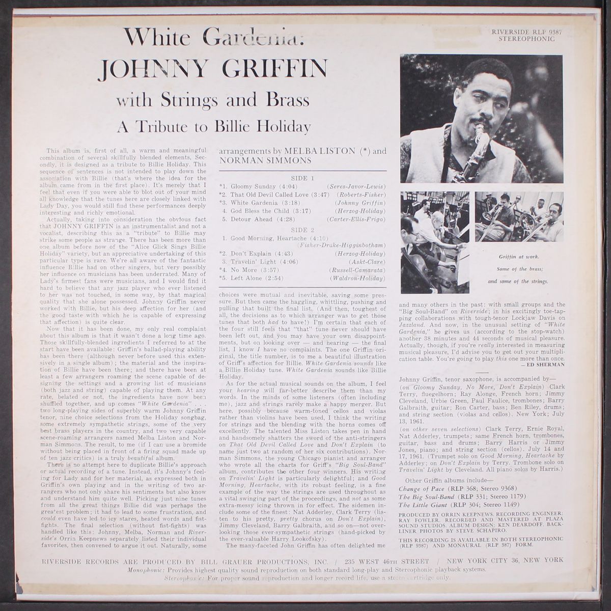 white gardenia by JOHNNY GRIFFIN
