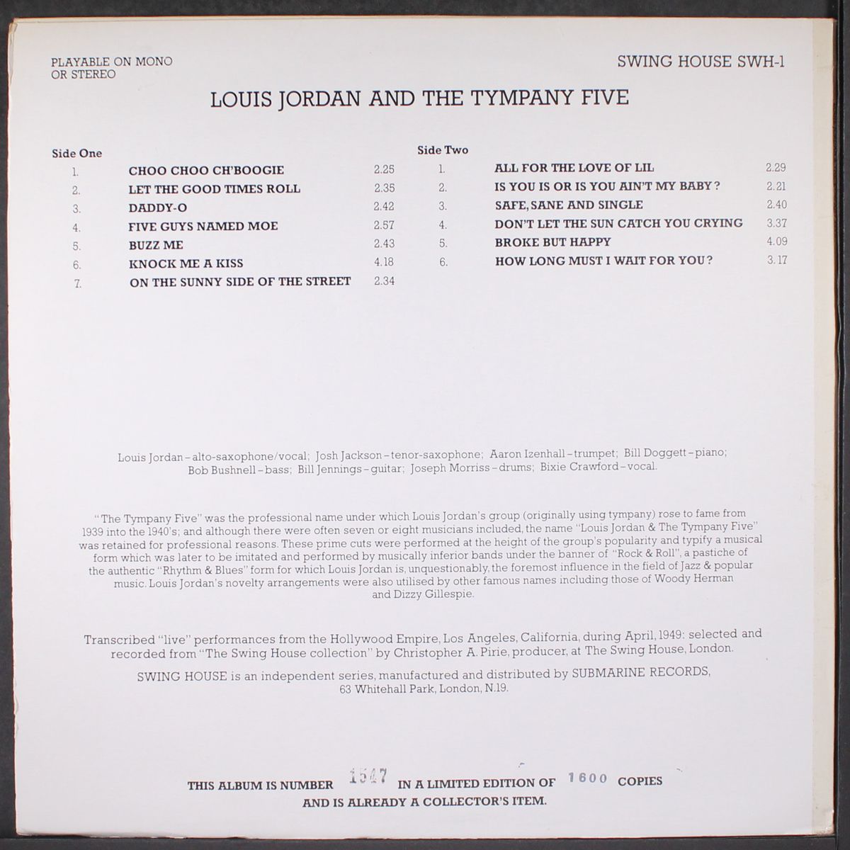 prime cuts by LOUIS JORDAN