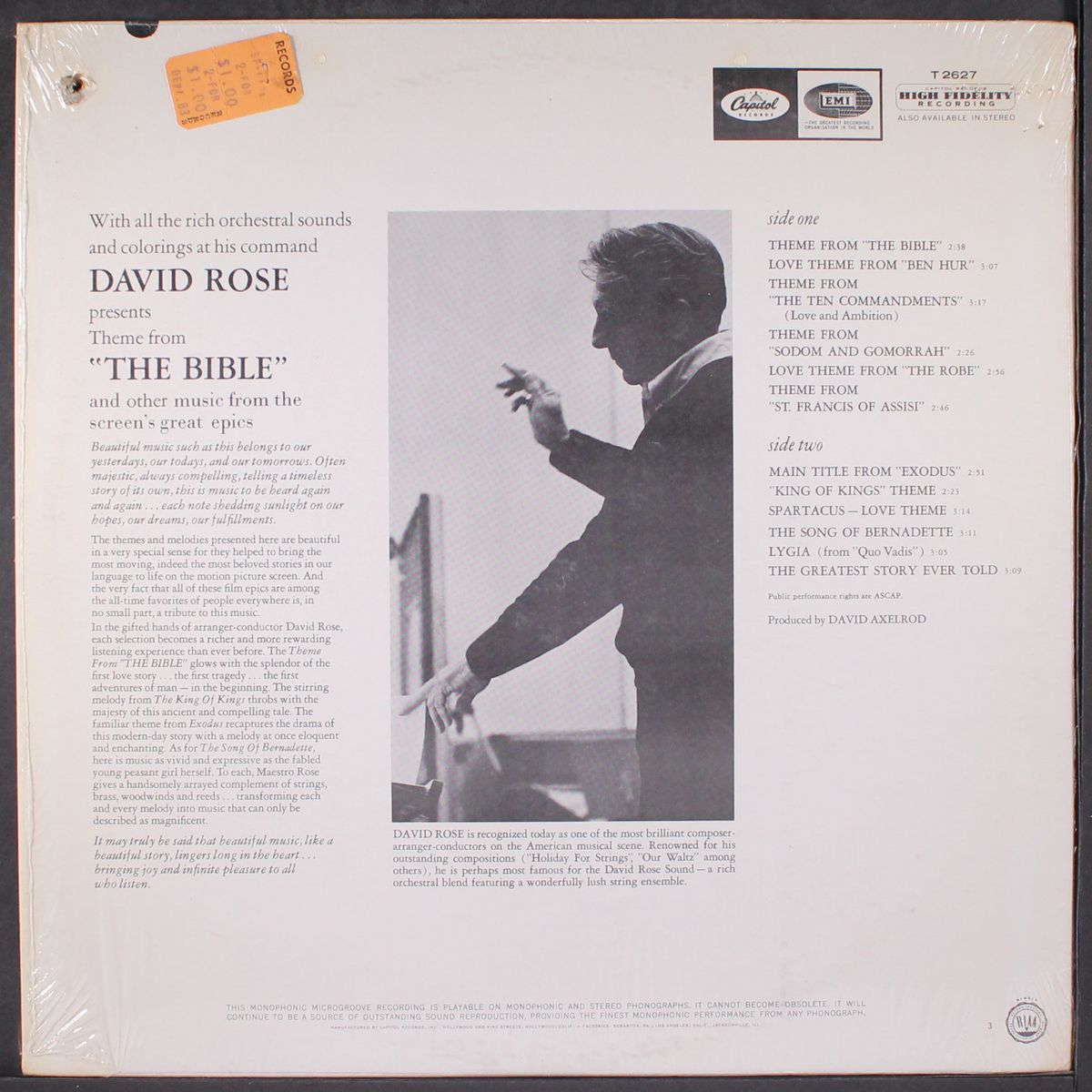 the bible & other music from the great screen epics by DAVID ROSE