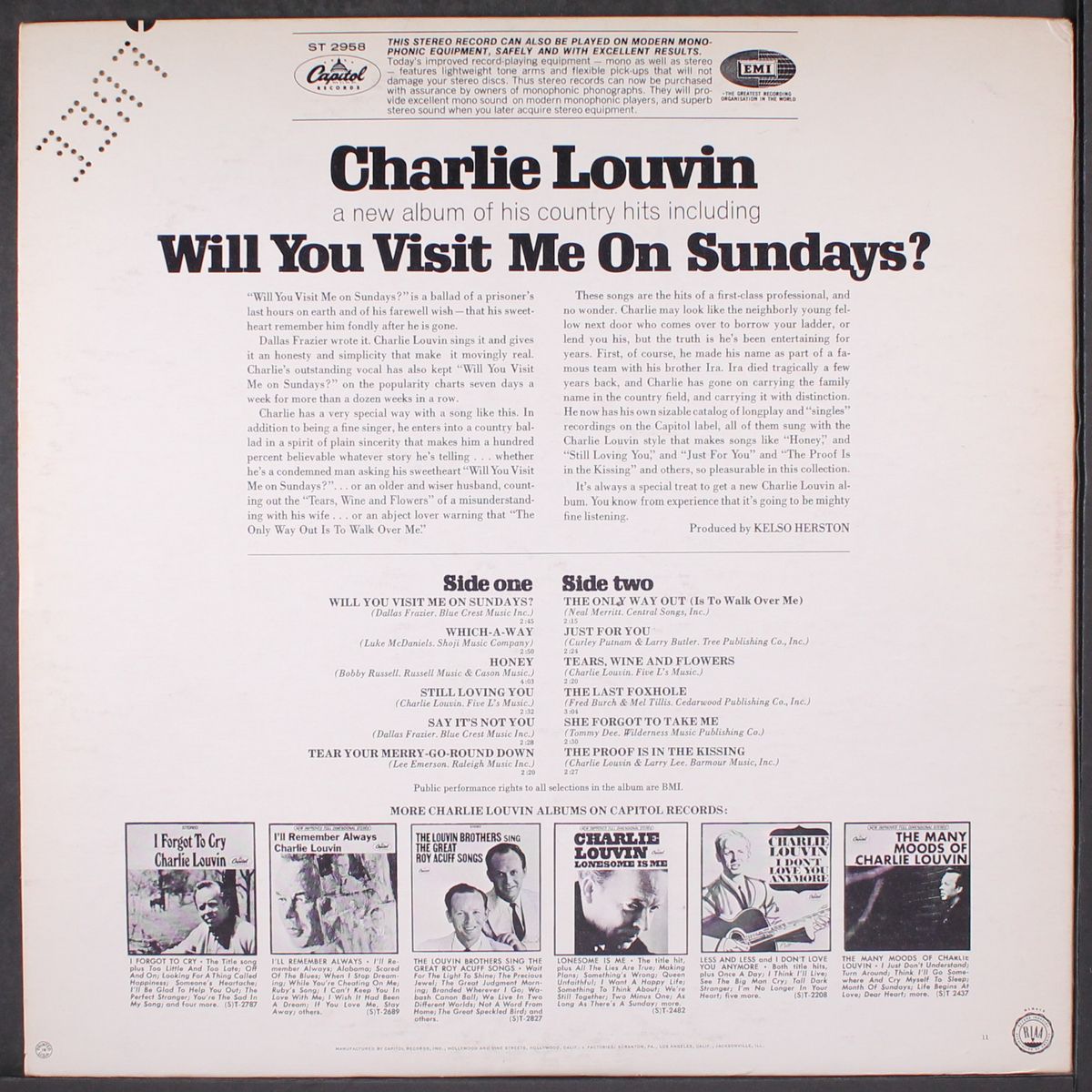 will you visit me on sundays? by CHARLIE LOUVIN