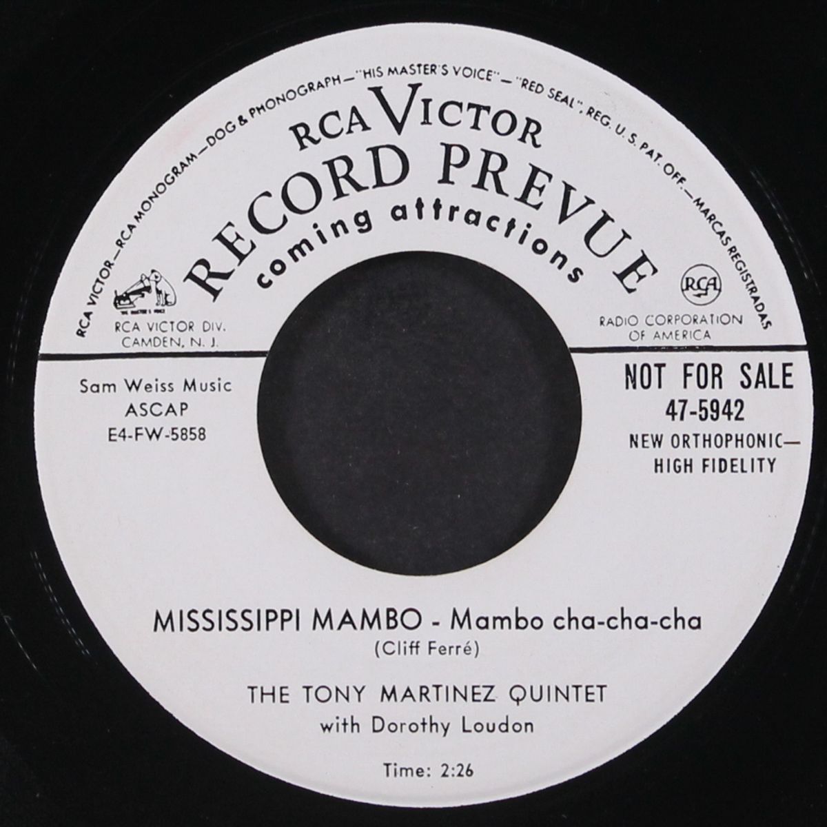 mississippi mambo / rock-a-bye your baby with a dixie melody by TONY MARTINEZ