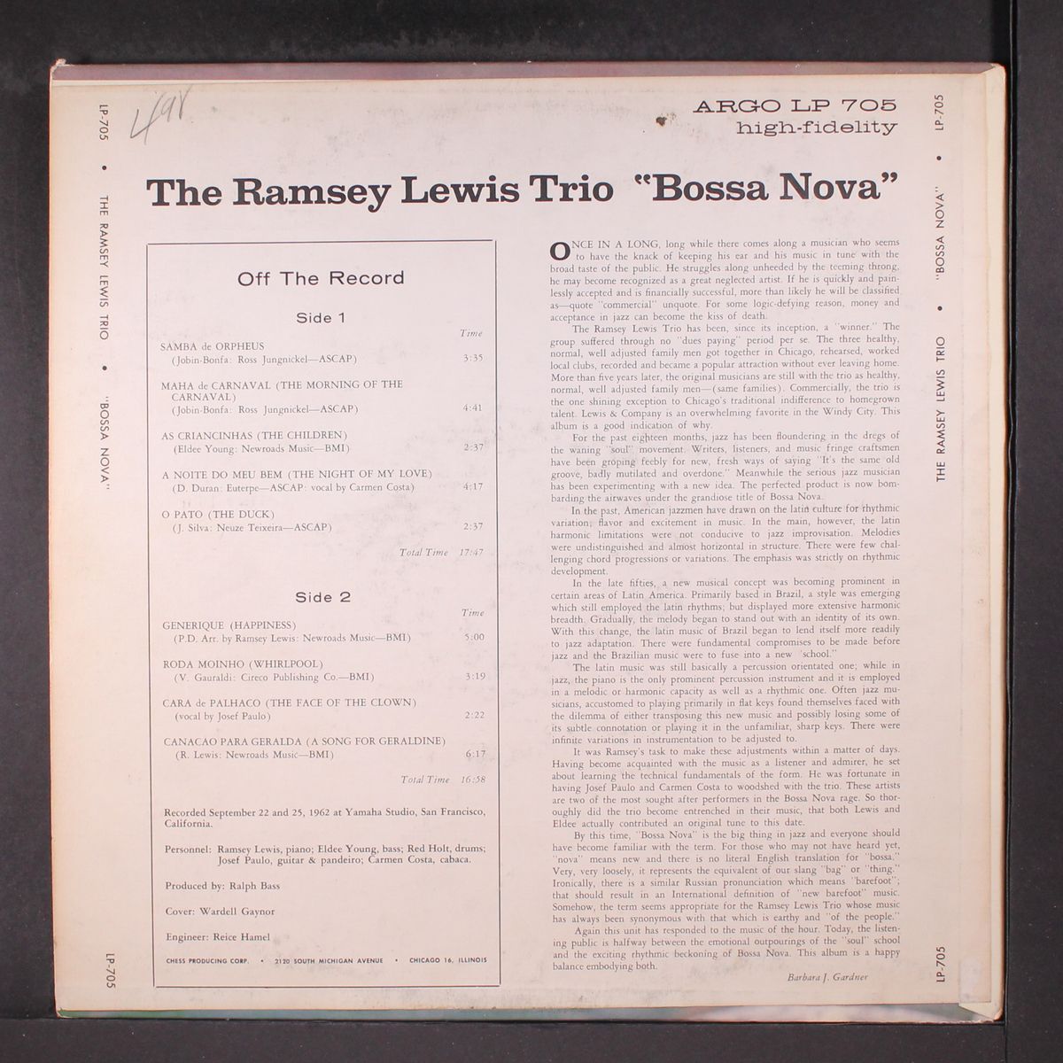 bossa nova by RAMSEY LEWIS TRIO