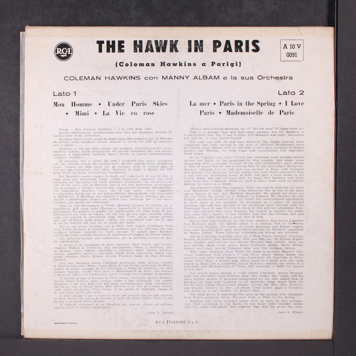 the hawk in paris by COLEMAN HAWKINS