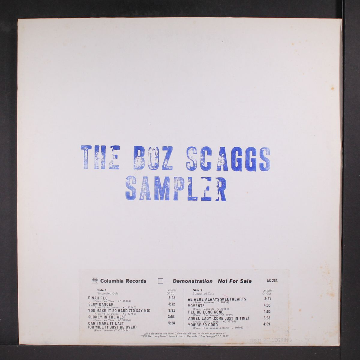 the boz scaggs sampler by BOZ SCAGGS