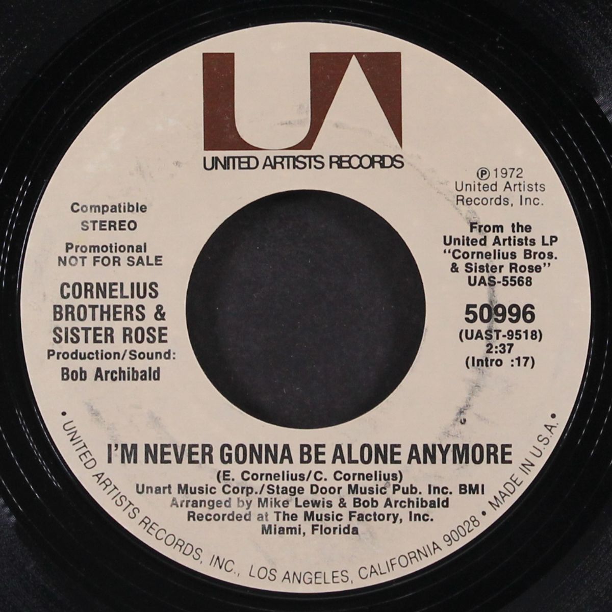 i'm never gonna be alone anymore / mono by CORNELIUS BROTHERS & SISTER ROSE