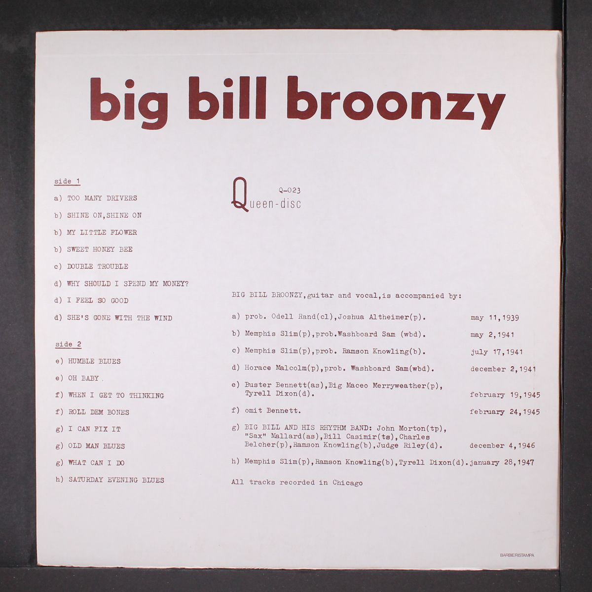 big bill broonzy by BIG BILL BROONZY