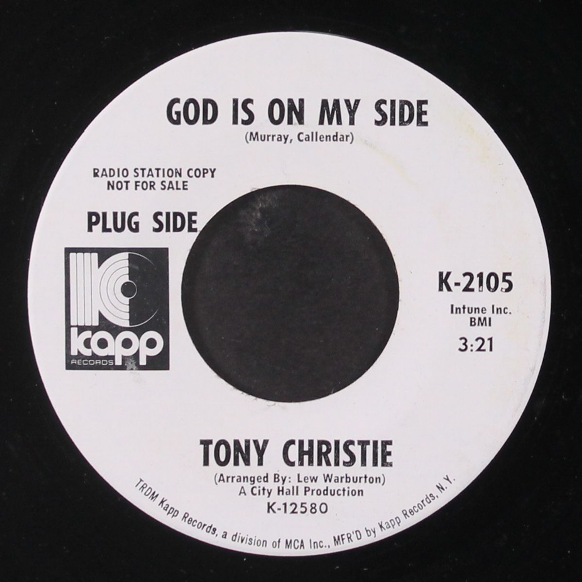 god is on my side by TONY CHRISTIE