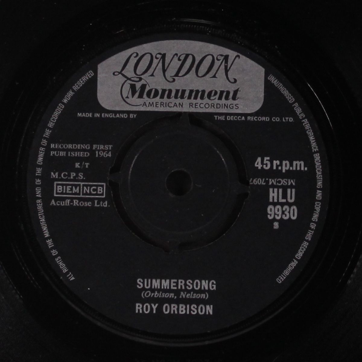 pretty paper / summersong by ROY ORBISON