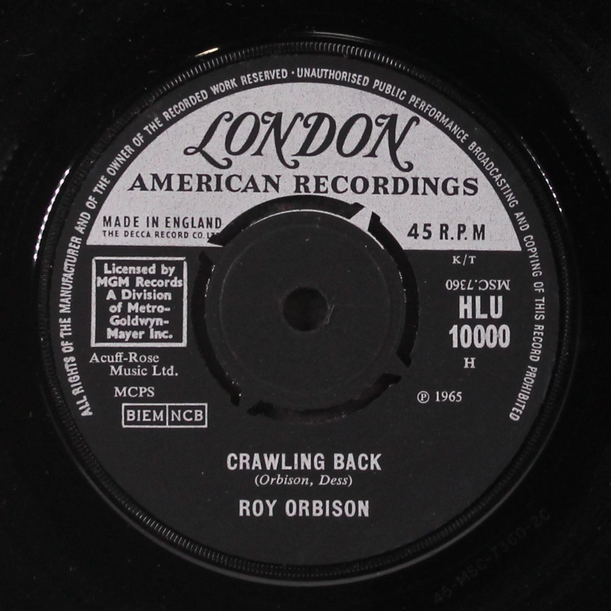crawling back / if you can't say something nice by ROY ORBISON