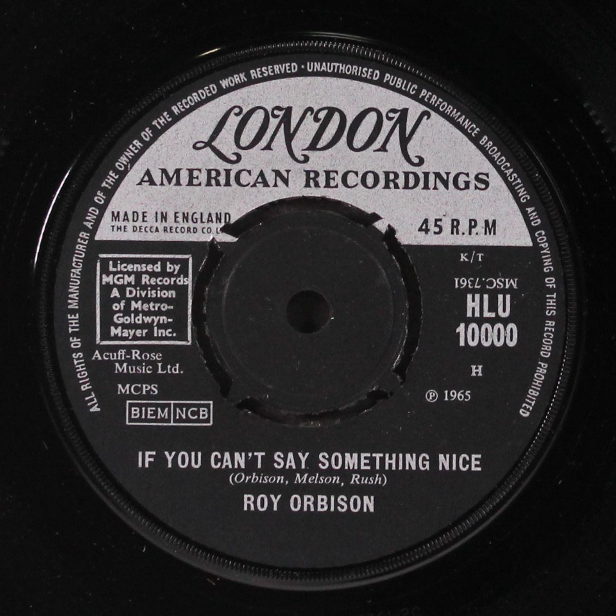 crawling back / if you can't say something nice by ROY ORBISON