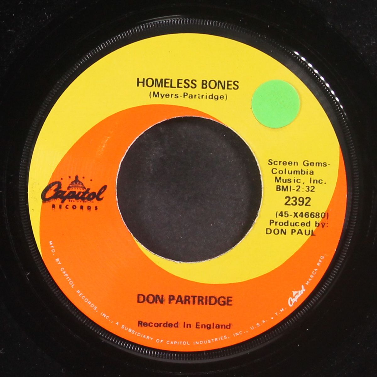 homeless bones / we have ways of making you laugh by DON PARTRIDGE