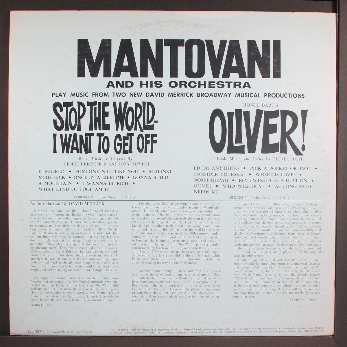 stop the world i want to get off by MANTOVANI