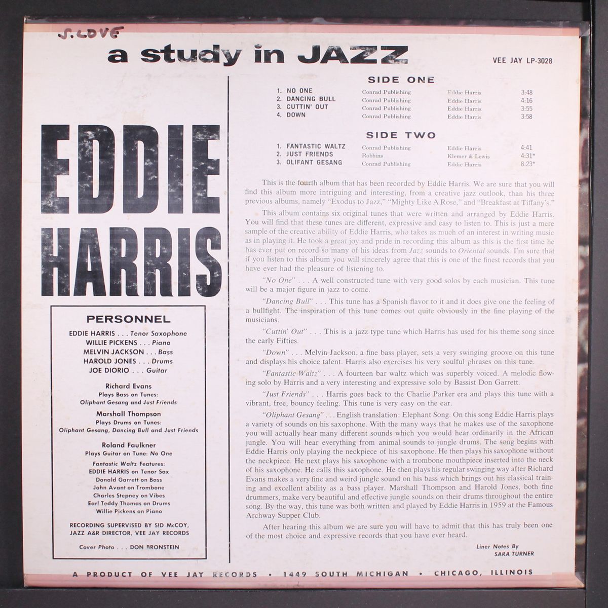 a study in jazz by EDDIE HARRIS