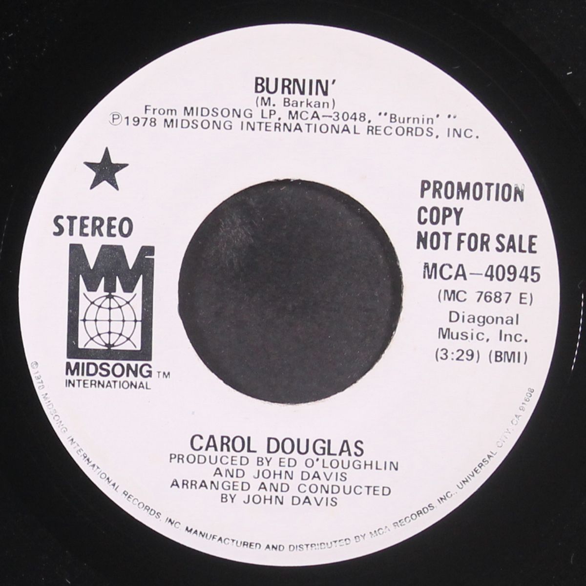 burnin' / same by CAROL DOUGLAS