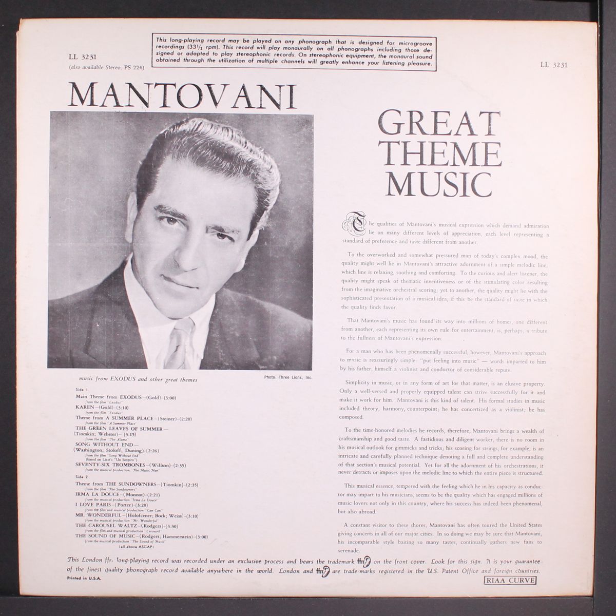great theme music by MANTOVANI
