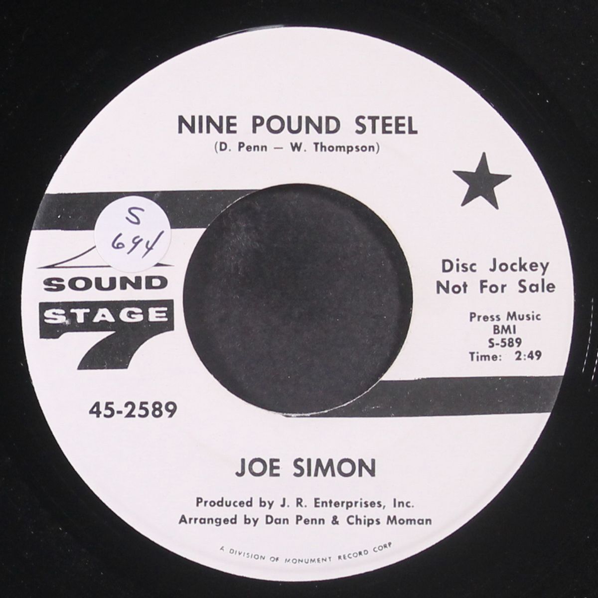 nine pound steel / the girl's alright with me by JOE SIMON
