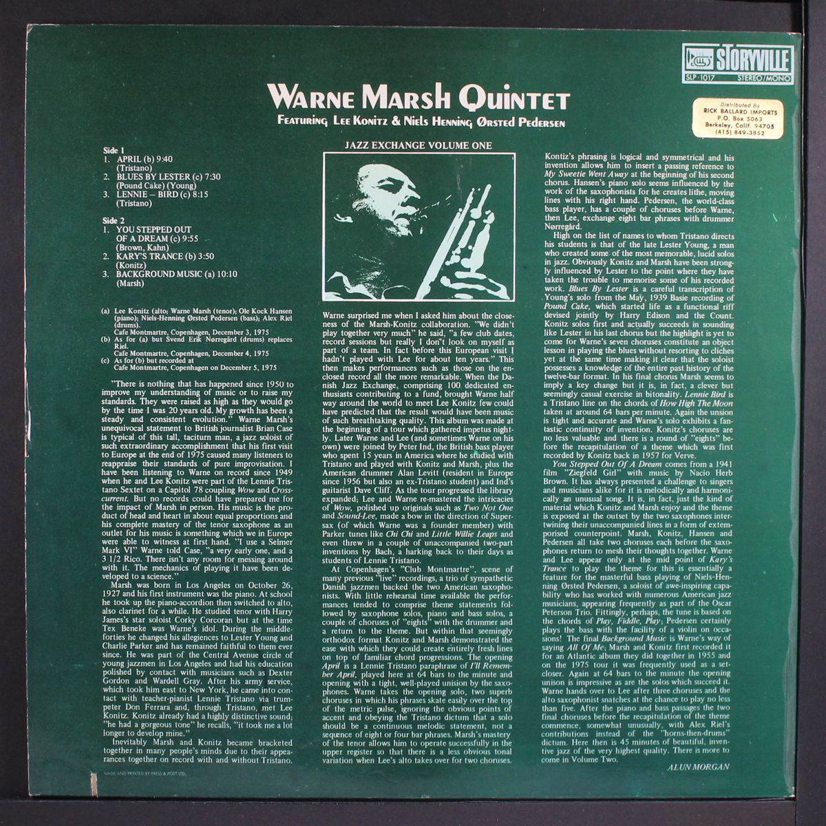 jazz exchange, vol. 1 by WARNE MARSH QUINTET
