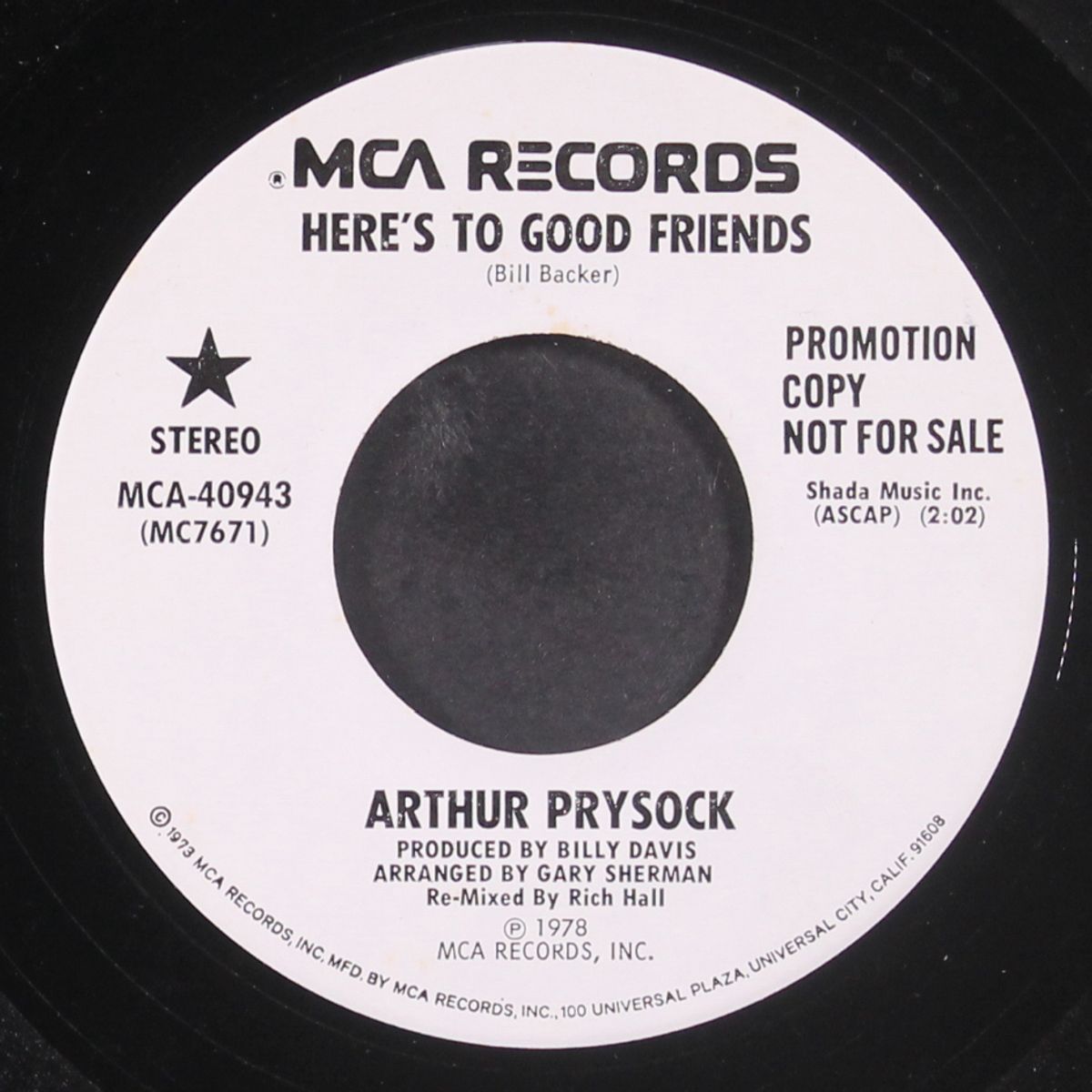 here's to good friends / same by ARTHUR PRYSOCK