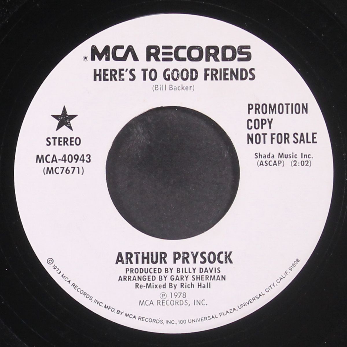 here's to good friends / same by ARTHUR PRYSOCK