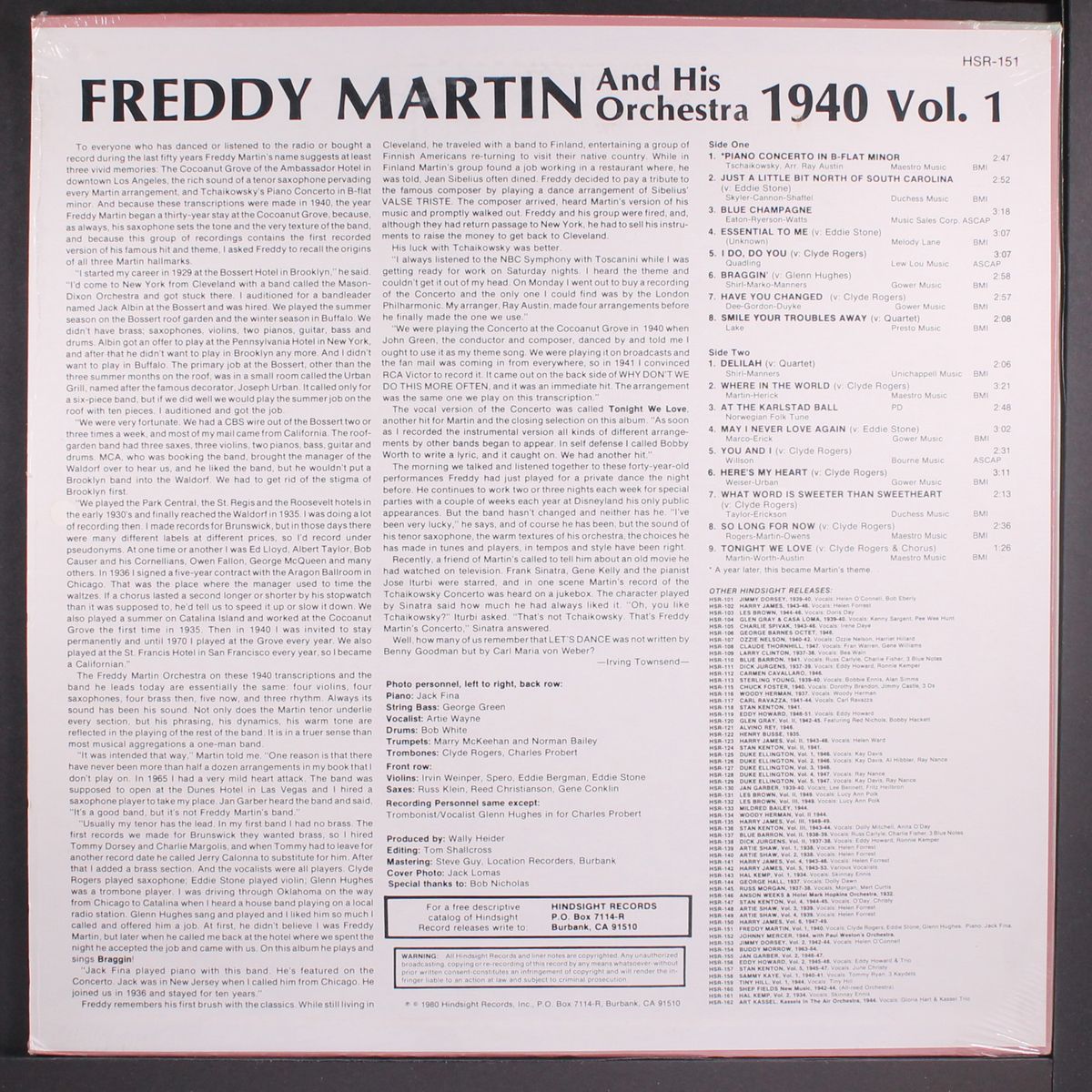 the uncollected vol. 1, 1940 by FREDDY MARTIN