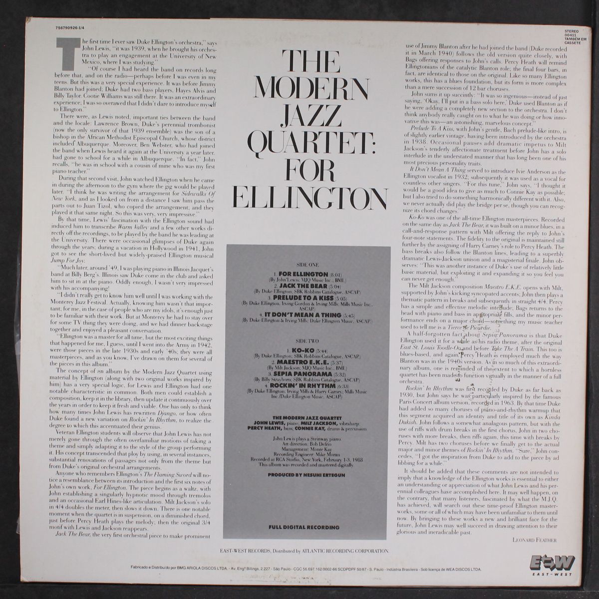 for ellington by MODERN JAZZ QUARTET